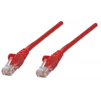 Cable de red Intellinet, Cat6, 2 m, rojo, CCA, U/UTP, PVC, RJ45, contactos dorados, snagless, protección antiacodaduras, garantía de por vida