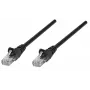 Cable de red patch Intellinet, Cat6, 0,25 m, negro, cobre, S/FTP, LSOH / LSZH, PVC, RJ45, contactos bañados en oro, protección antirrotura sin lengüeta, garantía de por vida