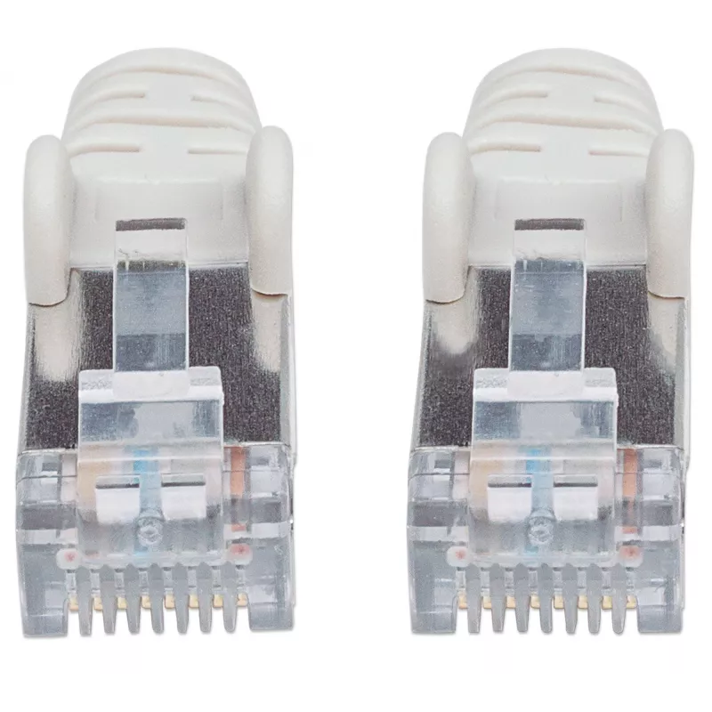 Cable de red patch Intellinet, Cat6, 0,25 m, gris, cobre, S/FTP, LSOH/LSZH, PVC, RJ45, contactos bañados en oro, snagless, conector moldeado, garantía de por vida