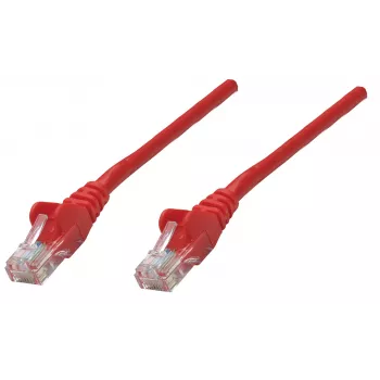 Cable de red patch Intellinet, Cat6, 1,5 m, rojo, cobre, S/FTP, LSOH / LSZH, PVC, RJ45, contactos bañados en oro, sin lengüeta, funda antirrotura, garantía de por vida