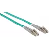 Cable de fibra óptica patch Intellinet, OM3, LC/LC, 3 m, aqua, dúplex, multimodo, 50/125 µm, LSZH, fibra, garantía de por vida