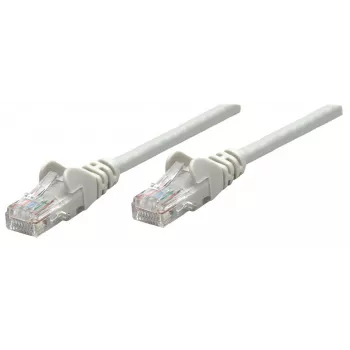 Cable de red patch Intellinet, Cat6, 1,5 m, gris, cobre, S/FTP, LSOH/LSZH, PVC, RJ45, contactos bañados en oro, conector sin lengüeta, funda antirrotura, garantía de por vida