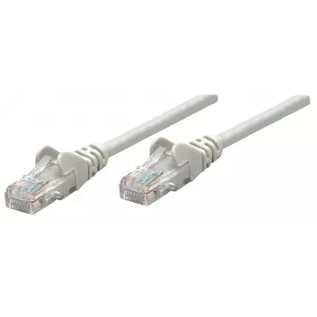 Cable de red patch Intellinet, Cat6A, 0,25 m, gris, cobre, S/FTP, LSOH/LSZH, PVC, RJ45, contactos bañados en oro, sin lengüeta, protección de funda, garantía de por vida
