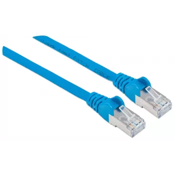 Cable de red patch Intellinet, Cat6A, 2 m, azul, cobre, S/FTP, LSOH/LSZH, PVC, RJ45, contactos bañados en oro, protección antirrotura sin lengüeta, moldeado, garantía de por vida