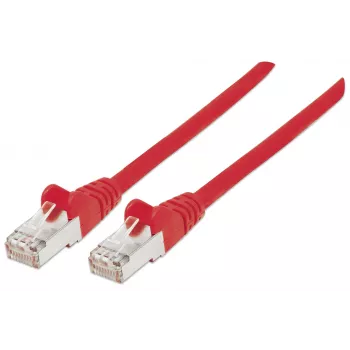 Cable de red patch Intellinet, Cat6A, 2 m, rojo, cobre, S/FTP, LSOH/LSZH, PVC, RJ45, contactos bañados en oro, sin lengüeta, funda antirrotura, garantía de por vida