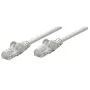 Cable de red patch Intellinet, Cat5e, 0,25 m, gris, CCA, SF/UTP, PVC, RJ45, contactos bañados en oro, protección de lengüeta, funda antirrotura, garantía de por vida