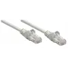 Cable de red patch Intellinet, Cat5e, 0,25 m, gris, CCA, SF/UTP, PVC, RJ45, contactos bañados en oro, protección de lengüeta, funda antirrotura, garantía de por vida