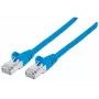 Cable de red patch Intellinet, cable Cat7/conector Cat6A, 0,25 m, azul, cobre, S/FTP, LSOH / LSZH, PVC, RJ45, contactos bañados en oro, snagless, con funda, garantía de por vida