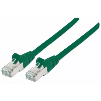 Cable de red patch Intellinet, cable Cat7/conector Cat6A, 1 m, verde, cobre, S/FTP, LSOH/LSZH, PVC, RJ45, contactos bañados en oro, sin lengüeta, protección antirrotura, garantía de por vida