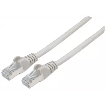 Cable de red patch Intellinet, cable Cat7/conector Cat6A, 5 m, gris, cobre, S/FTP, LSOH/LSZH, PVC, RJ45, contactos bañados en oro, sin lengüeta, con protección antirrotura, garantía de por vida