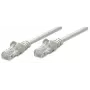 Cable de red patch Intellinet, Cat5e, 0,5 m, gris, CCA, U/UTP, PVC, RJ45, contactos bañados en oro, sin lengüeta, protección antirrotura, garantía de por vida