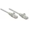 Cable de red patch Intellinet, Cat5e, 0,5 m, gris, CCA, U/UTP, PVC, RJ45, contactos bañados en oro, sin lengüeta, protección antirrotura, garantía de por vida