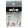 Cable de red patch Intellinet, Cat5e, 0,5 m, gris, CCA, U/UTP, PVC, RJ45, contactos bañados en oro, sin lengüeta, protección antirrotura, garantía de por vida