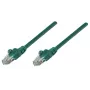 Cable de red patch Intellinet, Cat6A, 0,25 m, verde, cobre, S/FTP, LSOH / LSZH, PVC, RJ45, contactos bañados en oro, sin lengüeta, funda antipinzamiento, garantía de por vida