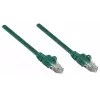 Cable de red patch Intellinet, Cat6A, 0,25 m, verde, cobre, S/FTP, LSOH / LSZH, PVC, RJ45, contactos bañados en oro, sin lengüeta, funda antipinzamiento, garantía de por vida