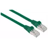 Cable de red patch Intellinet, Cat6A, 1,5 m, verde, cobre, S/FTP, LSOH/LSZH, PVC, RJ45, contactos bañados en oro, sin lengüeta, con funda antipinzamiento, garantía de por vida