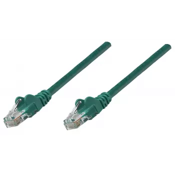 Cable de red patch Intellinet, Cat6, 0,25 m, verde, cobre, S/FTP, LSOH/LSZH, PVC, RJ45, contactos bañados en oro, antipinzamiento, funda antipinzamiento, garantía de por vida