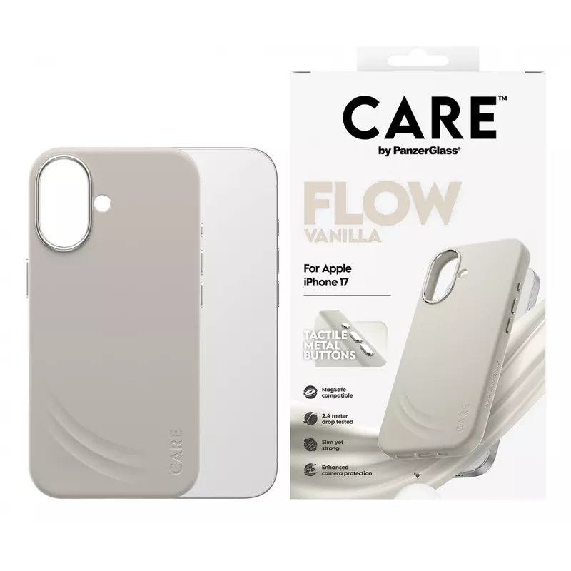 Funda PanzerGlass CARE by ® Feature FLOW Case Vanilla con MagSafe iPhone 17