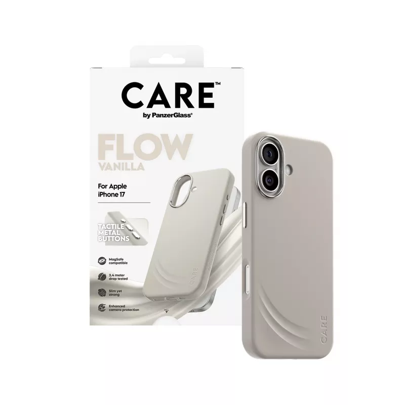 Funda PanzerGlass CARE by ® Feature FLOW Case Vanilla con MagSafe iPhone 17