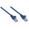 Cable de red patch Intellinet, Cat6, 0,25 m, azul, cobre, S/FTP, LSOH / LSZH, PVC, RJ45, contactos bañados en oro, protección de lengüeta, funda antipinzamiento, garantía de por vida