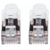 Cable de red patch Intellinet, Cat6, 10 m, blanco, cobre, S/FTP, LSOH / LSZH, PVC, RJ45, contactos bañados en oro, protección de lengüeta, antipinzamiento, garantía de por vida