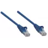 Cable de red patch Intellinet, Cat6, 1 m, azul, CCA, U/UTP, PVC, RJ45, contactos bañados en oro, protección de lengüeta, antipinzamiento moldeado, garantía de por vida