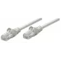 Cable de red patch Intellinet, Cat6, 7,5 m, gris, CCA, U/UTP, PVC, RJ45, contactos bañados en oro, antipinzamiento sin lengüeta, garantía de por vida