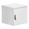 Intellinet 716109 armario mural industrial IP55 de 19 pulgadas con ventiladores integrados, 12U, 600 mm de profundidad, unidad de ventilación de dos ventiladores en el techo, resistente al polvo y al agua, montado, máx. 100 kg, con cerradura, gris claro R
