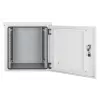 Intellinet 716109 armario mural industrial IP55 de 19 pulgadas con ventiladores integrados, 12U, 600 mm de profundidad, unidad de ventilación de dos ventiladores en el techo, resistente al polvo y al agua, montado, máx. 100 kg, con cerradura, gris claro R