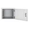 Intellinet 716093 armario mural industrial IP55 de 19 pulgadas con ventiladores integrados, 9U, 600 mm de profundidad, unidad de ventilación de dos ventiladores en el techo, resistente al polvo y al agua, montado, máx. 100 kg, con cerradura, gris claro RA