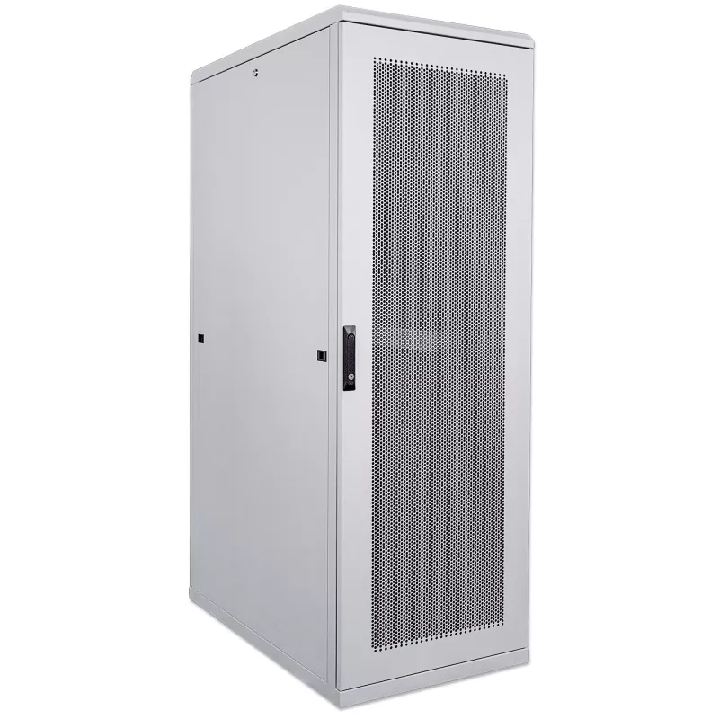 Rack de servidores Intellinet de 19 pulgadas, autoportante, 42U, 600 x 1000 mm (ancho x prof.), gris, montado, máx. 1500 kg, cerradura de puerta multipunto, una cerradura por panel lateral, profundidad útil 123 a 773 mm, IP20, rack, acero