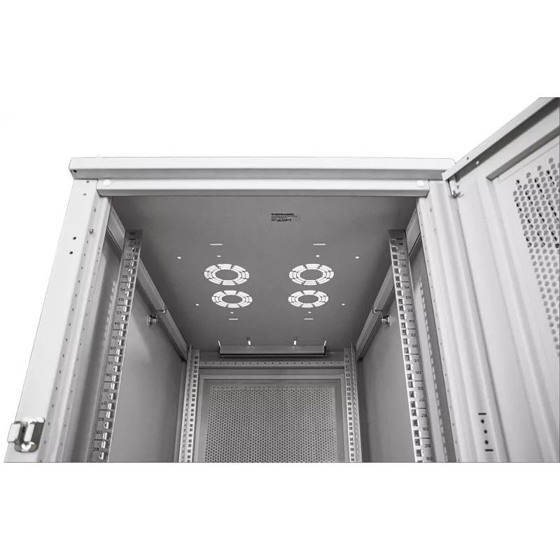 Rack de servidores Intellinet de 19 pulgadas, autoportante, 42U, 600 x 1000 mm (ancho x prof.), gris, montado, máx. 1500 kg, cerradura de puerta multipunto, una cerradura por panel lateral, profundidad útil 123 a 773 mm, IP20, rack, acero