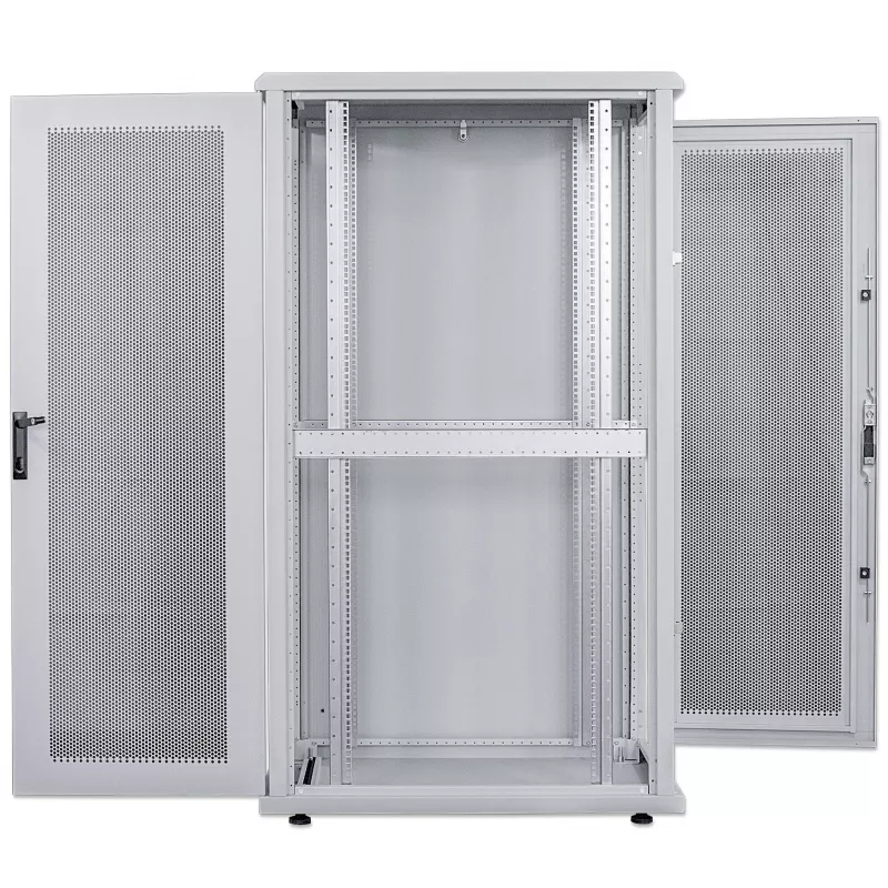 Rack de servidores Intellinet de 19 pulgadas, autoportante, 42U, 600 x 1000 mm (ancho x prof.), gris, montado, máx. 1500 kg, cerradura de puerta multipunto, una cerradura por panel lateral, profundidad útil 123 a 773 mm, IP20, rack, acero