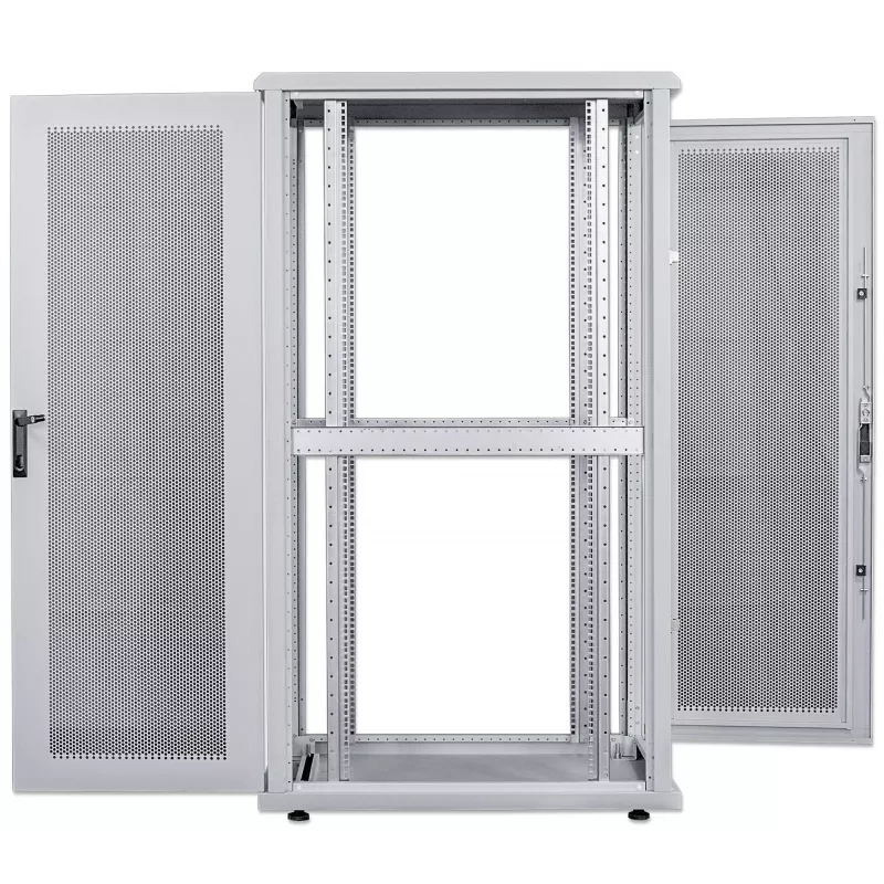 Rack de servidores Intellinet de 19 pulgadas, autoportante, 42U, 600 x 1000 mm (ancho x prof.), gris, montado, máx. 1500 kg, cerradura de puerta multipunto, una cerradura por panel lateral, profundidad útil 123 a 773 mm, IP20, rack, acero
