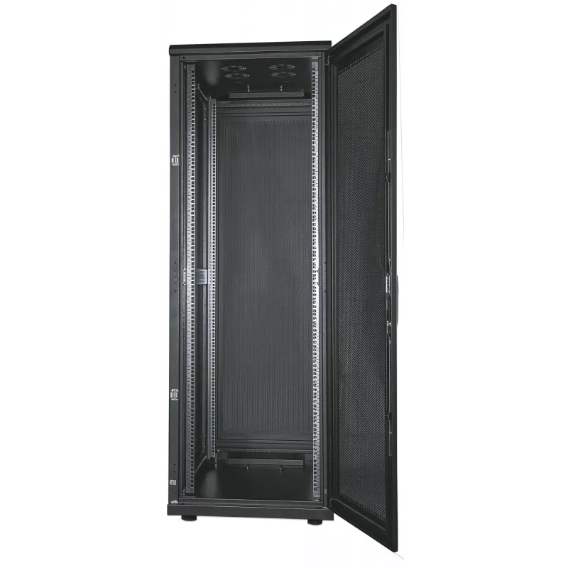 Rack de servidores Intellinet de 19 inch - independiente, 42HE, 600x1000mm (ancho x profundidad), negro, flatpack, máx. 1500kg, cierre de puerta multipunto, una cerradura por panel lateral, profundidad útil 123 a 773mm, IP20, rack, acero
