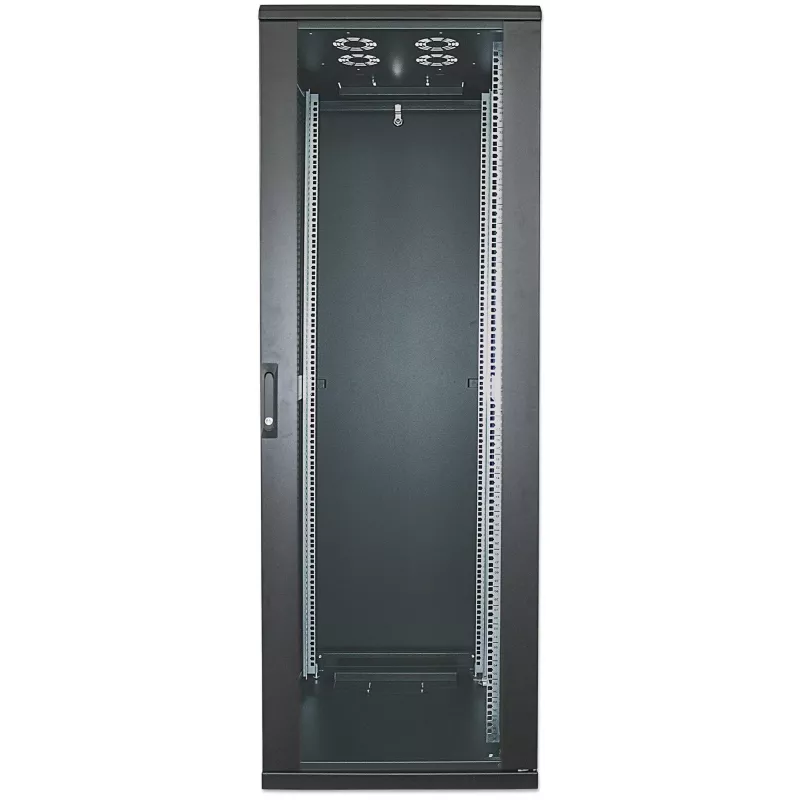Intellinet 713191 armario de red de 19 pulgadas, independiente, 42U, 800x800 mm (An x Pr), 2033 mm de altura, máx. 1500 kg, con cerradura, patas ajustables, IP20, flatpack (desmontado), negro RAL 9005