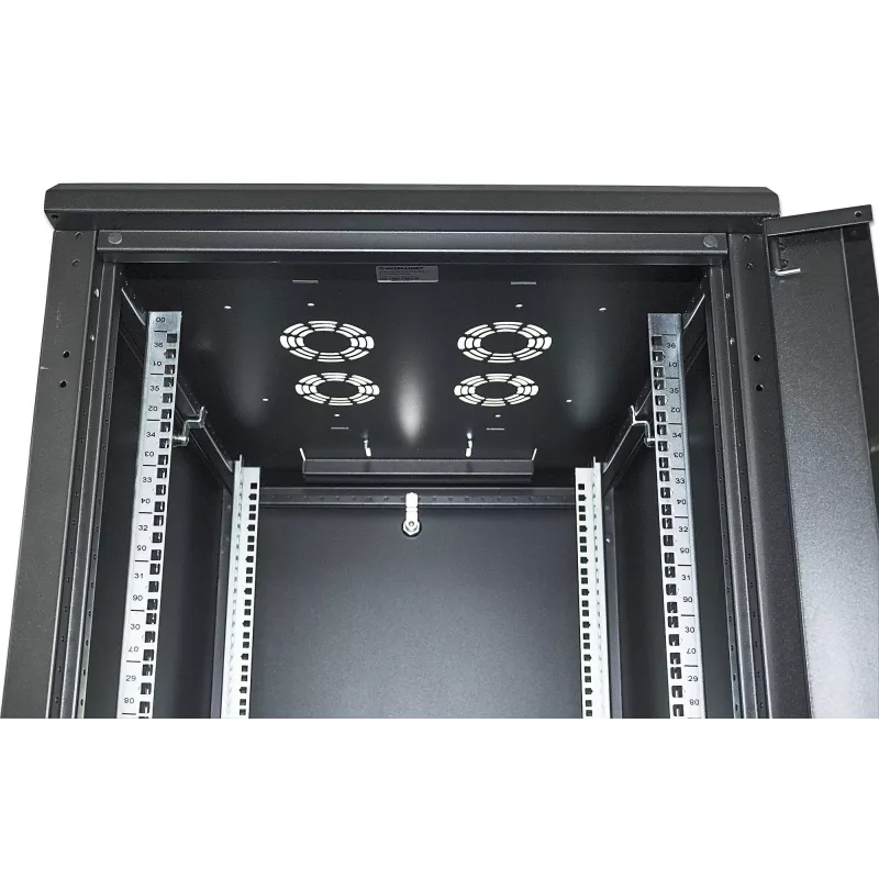 Intellinet 713191 armario de red de 19 pulgadas, independiente, 42U, 800x800 mm (An x Pr), 2033 mm de altura, máx. 1500 kg, con cerradura, patas ajustables, IP20, flatpack (desmontado), negro RAL 9005