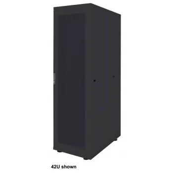 Armario de red Intellinet de 19 pulgadas, autoportante (Basic), 36U, 600 x 1000 mm (ancho x prof.), negro, desmontado, máx. 600 kg, cerradura de puerta de un punto, una cerradura por panel lateral, profundidad útil 123 a 773 mm, rack, clasificación IP20, acero