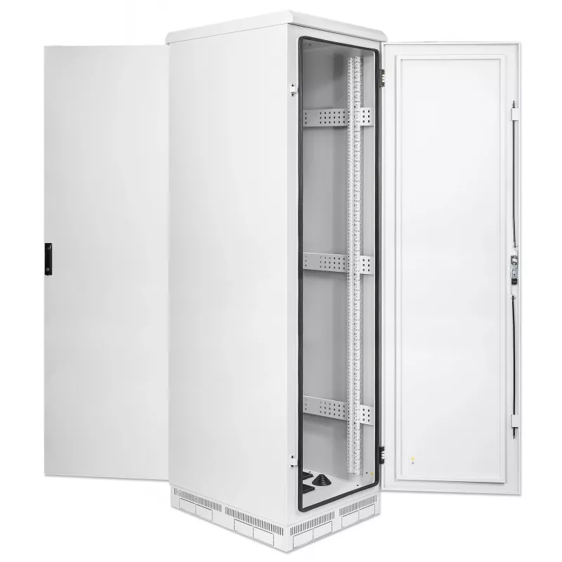 Intellinet 716147 IP55 armario de red de 19 pulgadas, 42U, 800 mm (31,5 pulgadas) de profundidad, hasta 1000 kg, con cerradura, gris