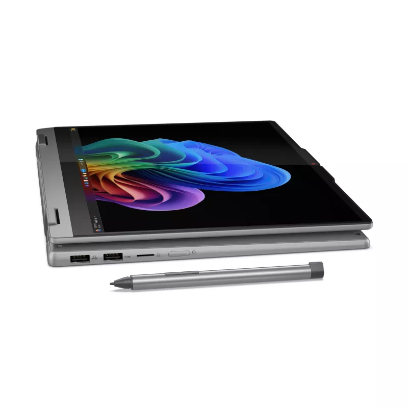 Lenovo IdeaPad 5 2-in-1 14Q8X9 Copilot+ PC Snapdragon X1-26-100 Híbrido (2 en 1) 35,6 cm (14 inch) táctil WUXGA 16 GB LPDDR5x-SDRAM 1 TB SSD Wi-Fi 7 (802.11be) Windows 11 Home alemán gris