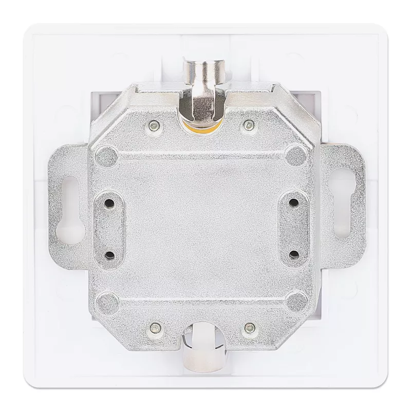Toma de pared Intellinet RJ45 blindada Cat6a 10G de 2 puertos para empotrar con marco embellecedor, STP, blanco señal RAL9003