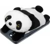 Cartera LAUT MAGMOJI — cartera compatible con MagSafe con diseño de panda, ABS/peluche/tela/metal/nailon, negro y blanco
