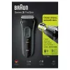 Braun Series 3 Series 3000 Afeitadora, Afeitadora de lámina, Negro, 2 SensoFoil, LED, Funcionamiento, Red/Batería