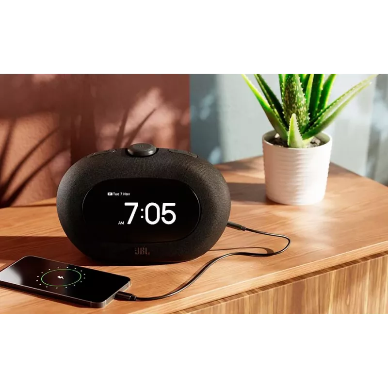 Radio reloj JBL HORIZON 3 — DAB/DAB+/FM, 5W RMS, 65–20000 Hz, Pantalla LCD, Dial giratorio, negro