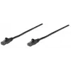 Cable de parcheo de red Intellinet, Cat. 6, 10 m, Negro, CCA, U/UTP, PVC, RJ45, contactos dorados, sin lengüeta, alivio de tensión moldeado, garantía de por vida
