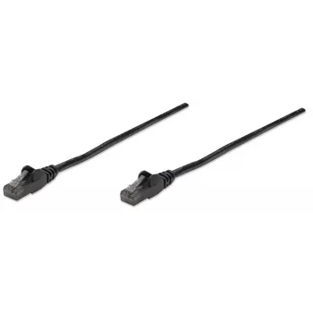 Cable de parcheo de red Intellinet, Cat. 6, 10 m, Negro, CCA, U/UTP, PVC, RJ45, contactos dorados, sin lengüeta, alivio de tensión moldeado, garantía de por vida