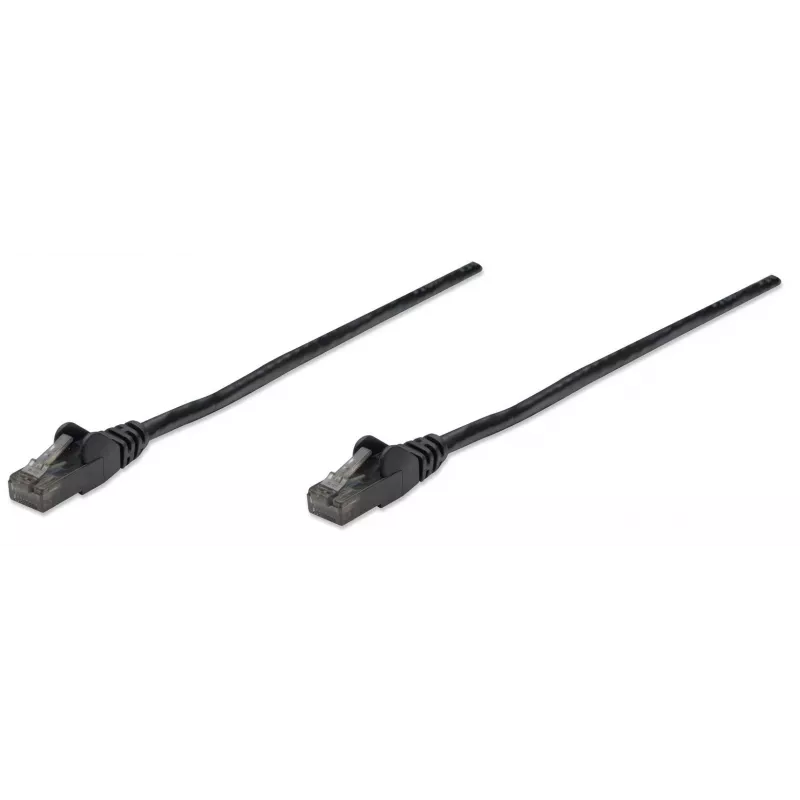 Cable de parcheo de red Intellinet, Cat. 6, 10 m, Negro, CCA, U/UTP, PVC, RJ45, contactos dorados, sin lengüeta, alivio de tensión moldeado, garantía de por vida