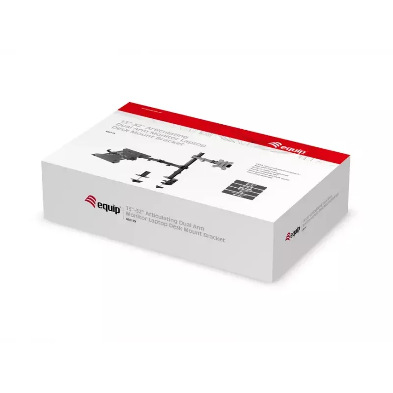 Equip Soporte de mesa con doble brazo articulado para monitor y portátil de 13 a 32 pulgadas