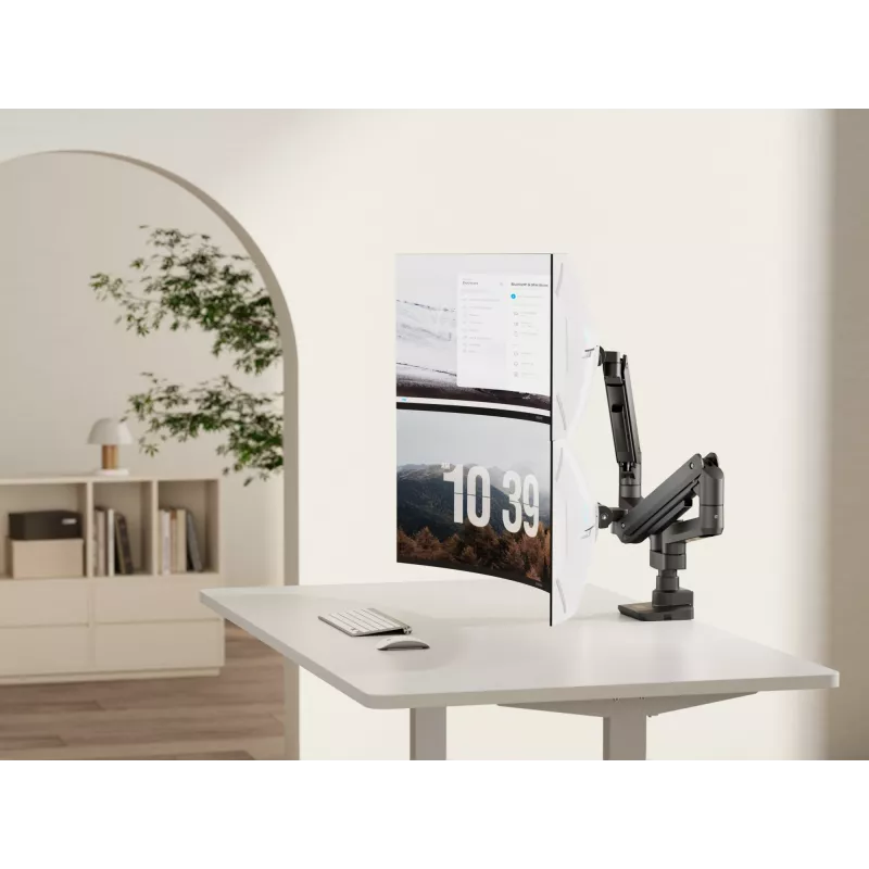 Equip Soporte de mesa para doble monitor Heavy-Duty de 17-35 pulgadas, Negro