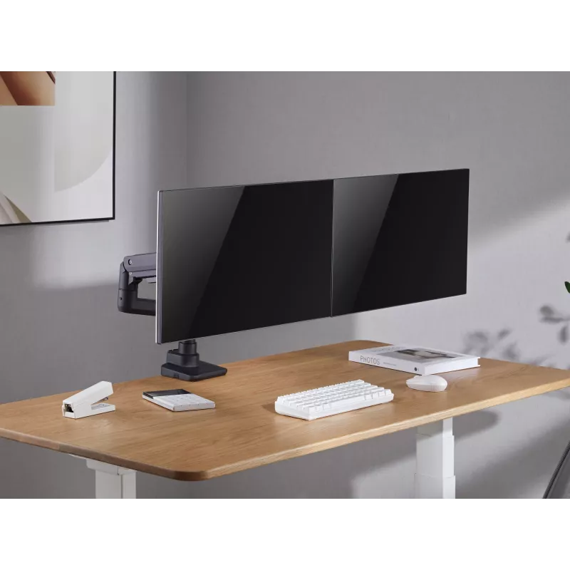 Equip Soporte de mesa para doble monitor Heavy-Duty de 17-35 pulgadas, Negro